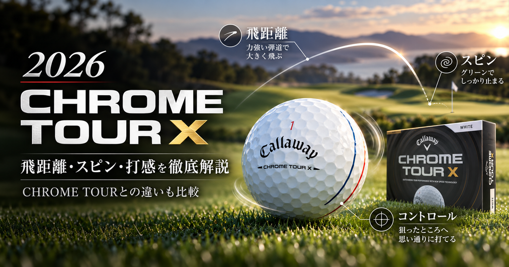 2026 CHROME TOUR Xの評価は？CHROME TOURとの違い・飛距離・スピン・打感を解説