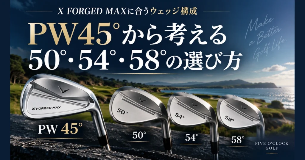 X FORGED MAXのPW45度を起点に50度・54度・58度のウェッジ構成を考える記事アイキャッチ